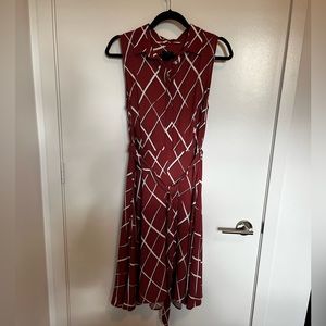 Ann Taylor Shirtdress, A-line Skirt, Rust/Salmon Colour, Size 10